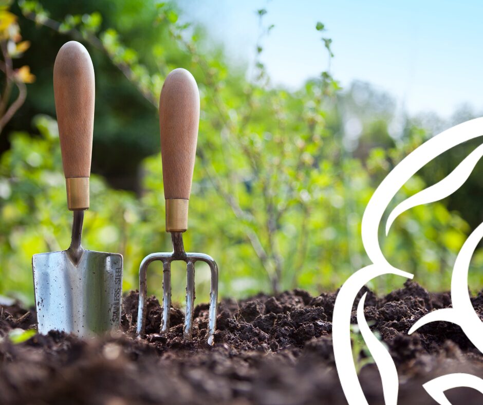 Gardening fork and spade